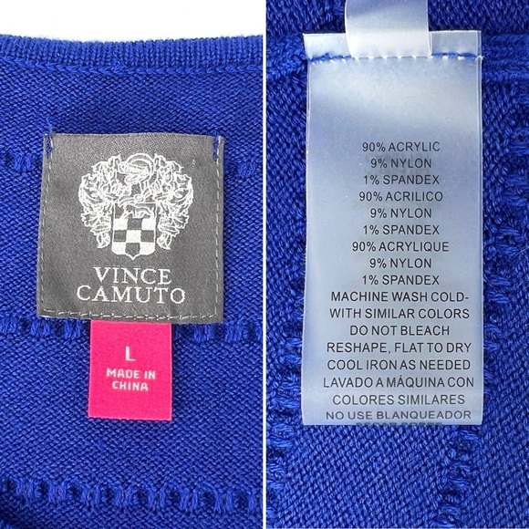 Vince Camuto Sweater Dress Size Large Cobalt Blue 3/4 Length Bell Sleeve New NWT - Picture 6 of 8